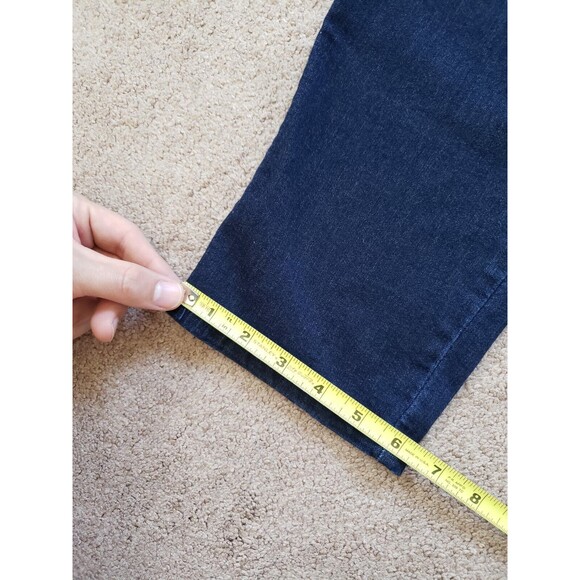 Democracy Ab Solution Stretch Sides Zipper Elastic Waist Taper Blue Jeans Sz 12 - Picture 12 of 13